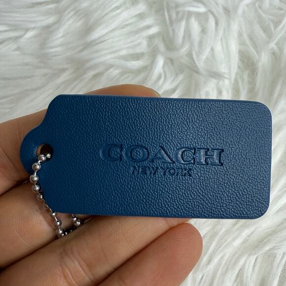 2" COACH Blue Fob Bag Charm Hang tag Hangtag - Picture 1 of 2